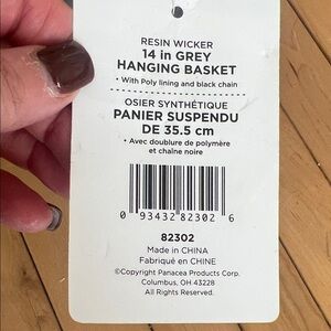 Panacea Cache Grey Hanging Basket